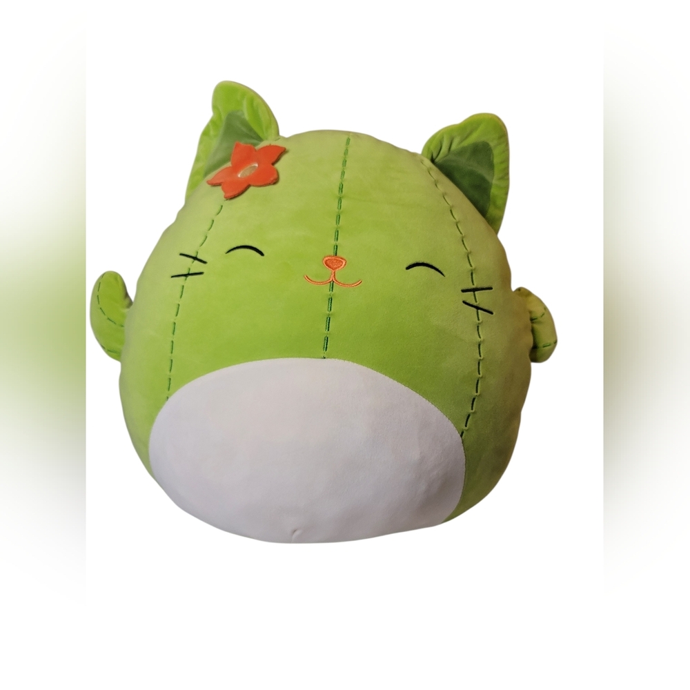 Squishmallows 16 Inch Ms. Miss The Green Cactus Cat Christmas 2024 Soft Plush.